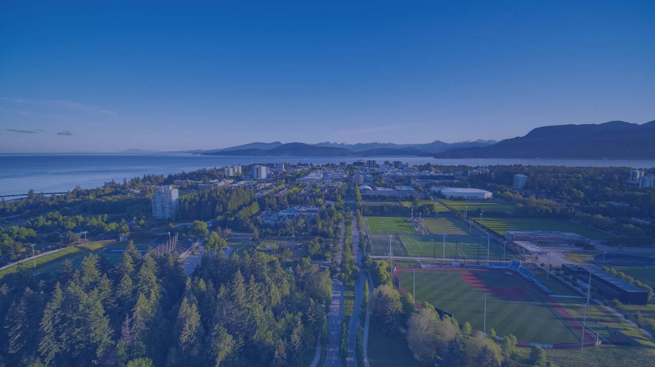 An aerial view of the UBC Vancouver campus.